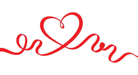 A vibrant hand drawn red heart illustration with swirling lines creates a romantic and expressive visual high quality professional