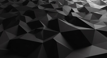 Fototapeta premium Geometric black polygon surface abstract background
