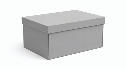 Naklejka premium Minimal Storage Box Mockup with Clean Edges and Solid Color, Isolated on Pure White Background