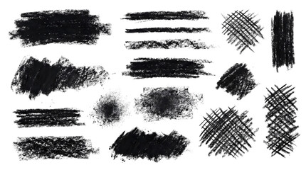 Pencil hatch and scribble texture set. Hand drawn crosshatch, zigzag, and messy sketch lines.