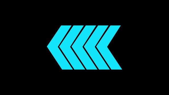 Arrow icon concept animation. Abstract directional arrow icon animation. arrows sign right to left animation concept, Animated arrows for the overlay video layer. arrow icon concept animation.