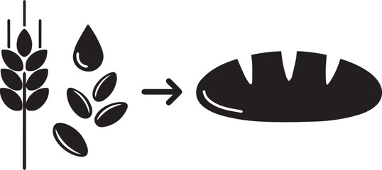 Obraz premium Agriculture to food supply chain icon concept