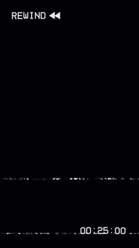 Vhs tape rewind screen overlay with 30 second timer. alpha channel 4k vertical video