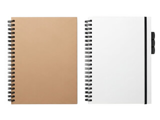 Notebooks with different covers isolated on transparent background