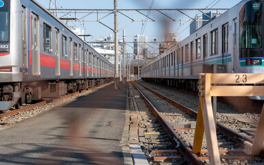 Naklejka premium train on the railway