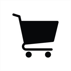 Shopping cart icon silhouette for e-commerce and online store checkout