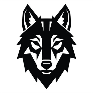 Geometric wolf head silhouette for sports team or wildlife branding