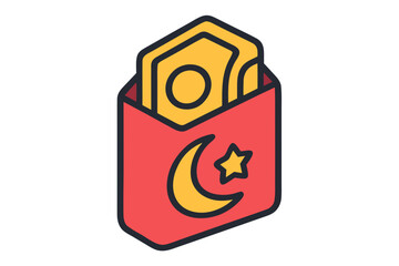 Obraz premium Ramadan Charity Donation Envelope with Zakat Money