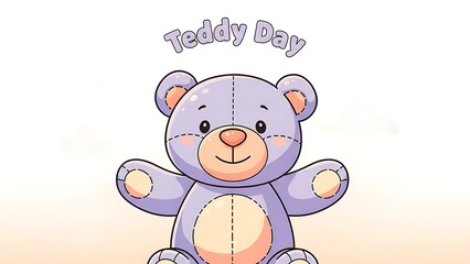 Naklejka premium Cute teddy bear illustration for teddy day