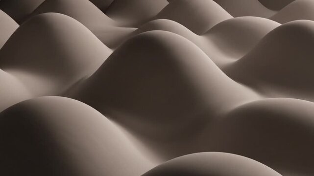 Close-up view of a brown, abstract, bumpy, 3D surface with a smooth texture and a dark,