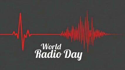 Obraz premium World radio day sound wave graphic