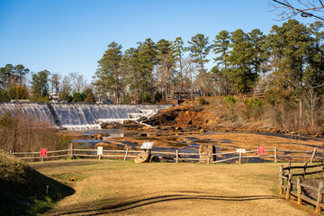 Fototapeta premium Man made waterfall from a dam