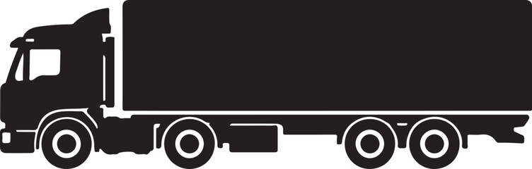 Logistics Cargo Truck Side View Silhouette