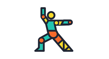 Geometric Human Figure in Fighting Stance