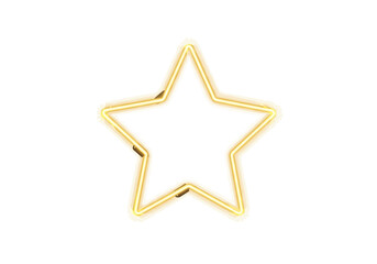 Obraz premium Bright star shaped neon sign on a white background