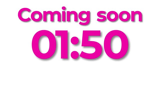 Coming soon 2 minutes Digital countdown 120 seconds. two minute countdown timer animation. Dynamic 120s Countdown Animation Engaging Timer Visuals for Events 4k video 