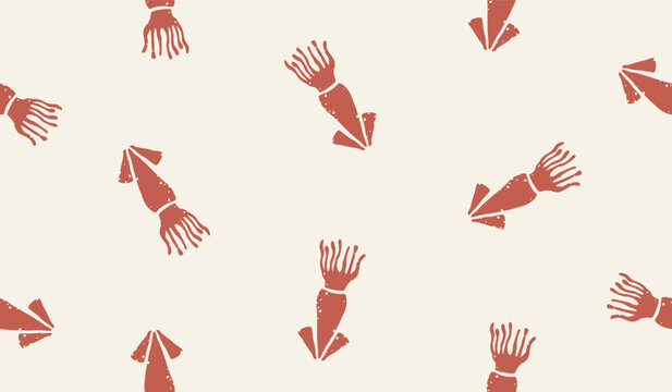Cute squid pattern background vector design