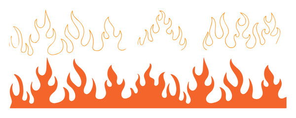 Hot Print Flame Design Elements