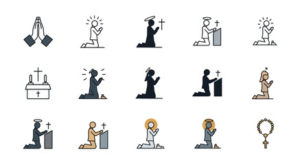 Obraz premium Collection of Religious Icons and Symbols.