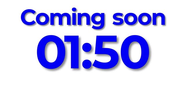 Coming soon 2 minutes Digital countdown 120 seconds. two minute countdown timer animation. Dynamic 120s Countdown Animation Engaging Timer Visuals for Events 4k video 