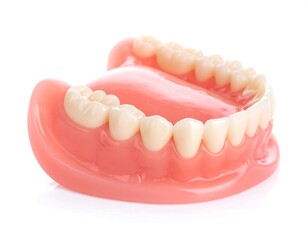 Obraz premium Close-up studio shot of a full upper dental denture set