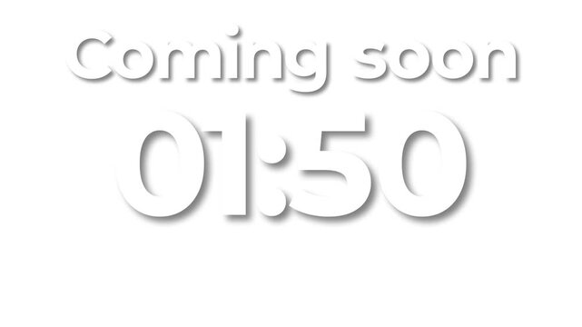 Coming soon 2 minutes Digital countdown 120 seconds. two minute countdown timer animation. Dynamic 120s Countdown Animation Engaging Timer Visuals for Events 4k video 