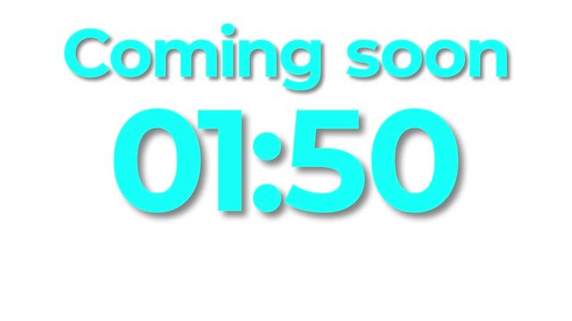 Coming soon 2 minutes Digital countdown 120 seconds. two minute countdown timer animation. Dynamic 120s Countdown Animation Engaging Timer Visuals for Events 4k video 