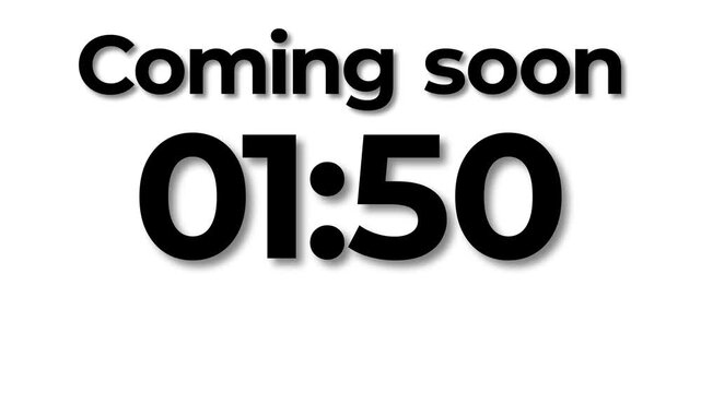 Coming soon 2 minutes Digital countdown 120 seconds. two minute countdown timer animation. Dynamic 120s Countdown Animation Engaging Timer Visuals for Events 4k video 