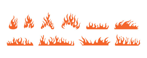 Wildfire Flame Icon Collection Vector
