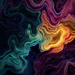 Obraz premium Abstract Color Explosion with Vibrant Fluid Texture on Dark Background 