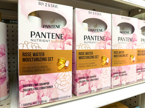 Pantene Nutrient Blends Rose Water Moisturizing Set Retail Shelf Display