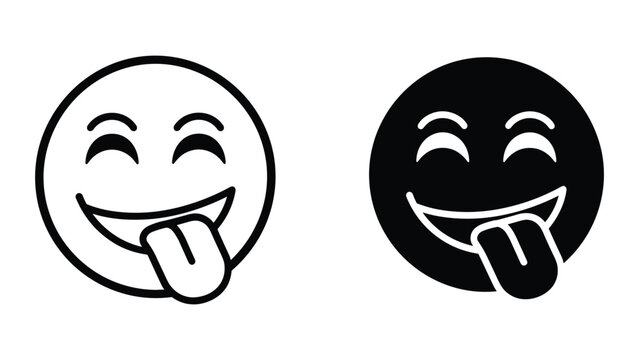 Playful emoticon sticking out tongue