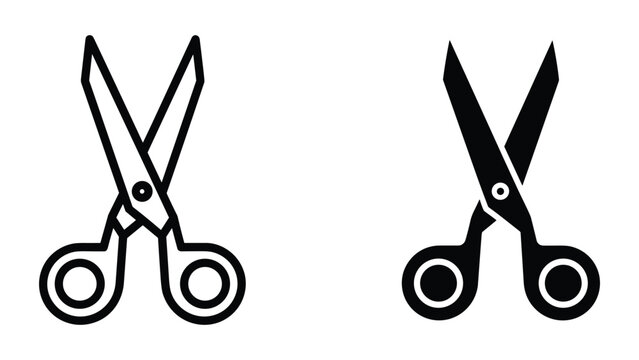 Pair of scissors icon in different styles