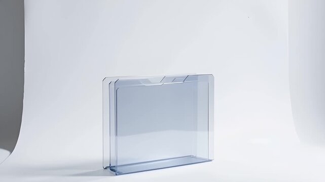 白い背景に空の透明書類フォルダを配置した、静かで整った映像です。
柔らかな光が輪郭とわずかな影を生み、清潔感を演出します。
3月の整理、引き継ぎ、業務移行や区切りの時期を象徴します。