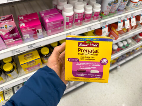 Nature Made Prenatal Multivitamin With Choline Retail Box Display