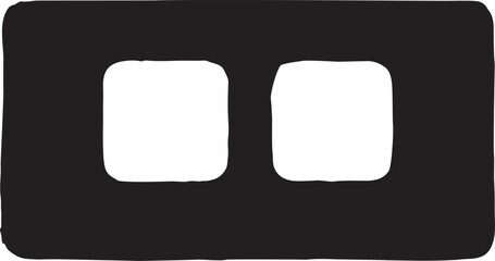 Cinder Block Silhouette Icon, Concrete Brick Shape, Construction Material Vector