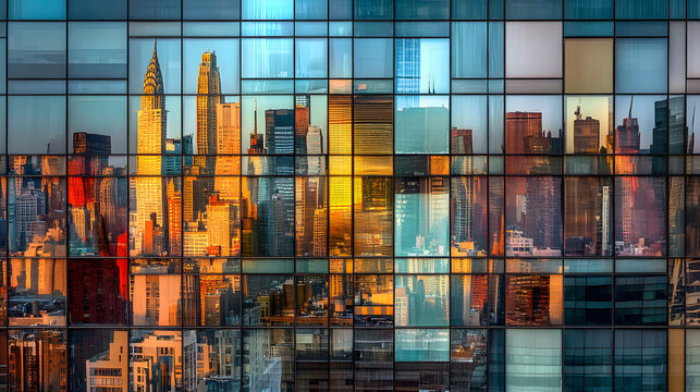 Exploring modern architecture new york city glass building facade urban environment detailed view contemporary design