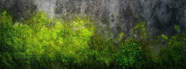 Fototapeta premium Vibrant moss and lichen thriving on rugged dark stone surface