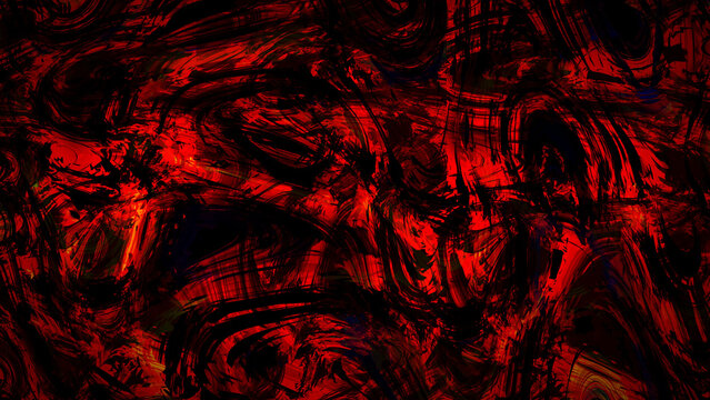 Abstract dark red and black marble texture background with chaotic swirling brush strokes for intense dramatic graphic design projects