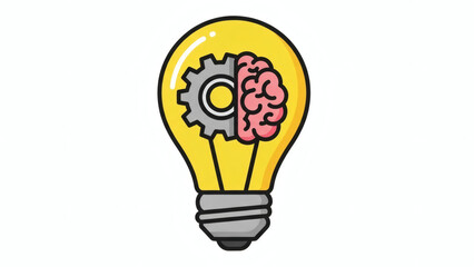 Obraz premium The Concept of Integrated Intelligence A Light Bulb Illustrating the Synergy of Mechanical Logic and Human Brainpower for Innovation and Problem Solving