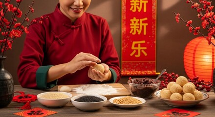 Chinese New Year Food Preparation Ceremony.