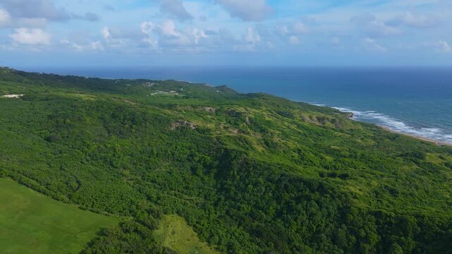 Bathsheba Beach and East Coast aerial view from the center of St. Andrew Parish, Barbados.  