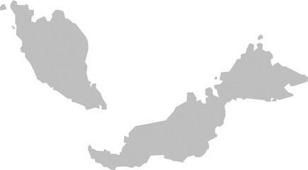 Obraz premium Malaysia Map Vector Illustration in Grey Color
