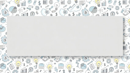 Growth and Innovation Hand-Drawn Business Concept Icons Adorn a Versatile Banner for Corporate Messaging and Presentations.