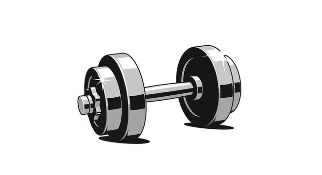 Chrome Dumbbell Isolated on White Background