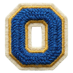 Varsity letter O patch in blue and gold crochet © X02