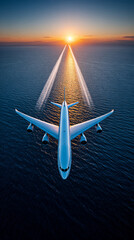 Aircraft sea flight aerial photography