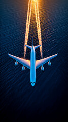 Aircraft sea flight aerial photography