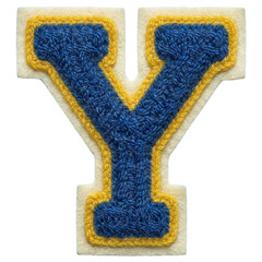 Letter Y blue and yellow chenille varsity patch © X02