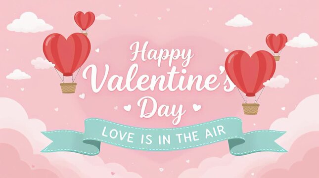 Hot air balloons in heart shapes are perfect for valentines day designs, greeting cards, social media posts, and romanticthemed projects.